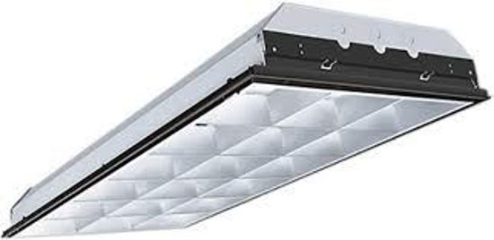 Picture of Fluorescent 2'x4' Recessed Paracube Fixture 30YR Electronic Instant Start Ballast 2 Lamp F32T8 2-F32 REC PARAB 30 YR EC