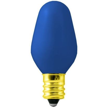 Picture of Light Bulbs Incandescents C7 7.5W Blue Candelabra Colored Lamps 7 1 2C7 BLU CER CAN 6ML
