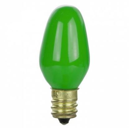 Picture of Light Bulbs Incandescents C7 7.5W Green Candelabra Colored Lamps 7 1 2C7 GRN CER CAN 6ML