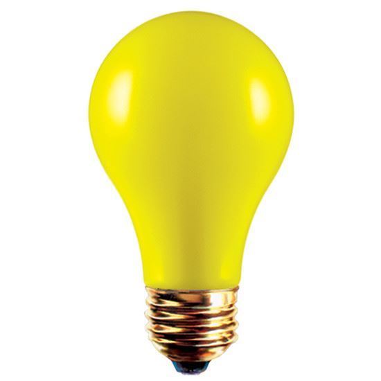 Picture of Light Bulbs Incandescents Colored A19 25W Yellow Medium 25A19 YEL 12ML